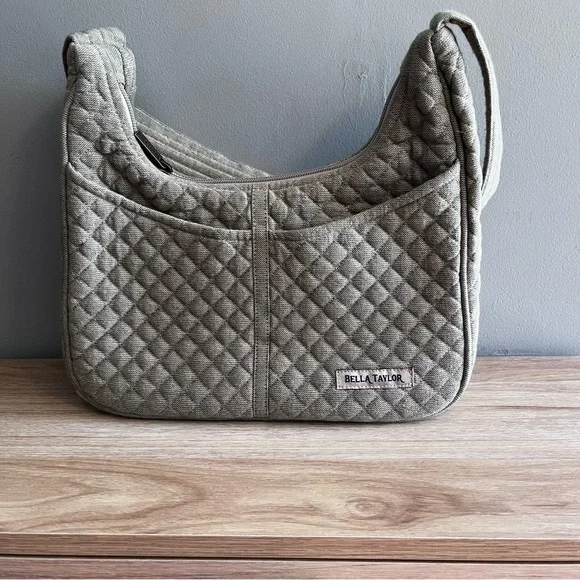 Bella Taylor Gray Quilted Shoulder Bag - Picture 1 of 8
